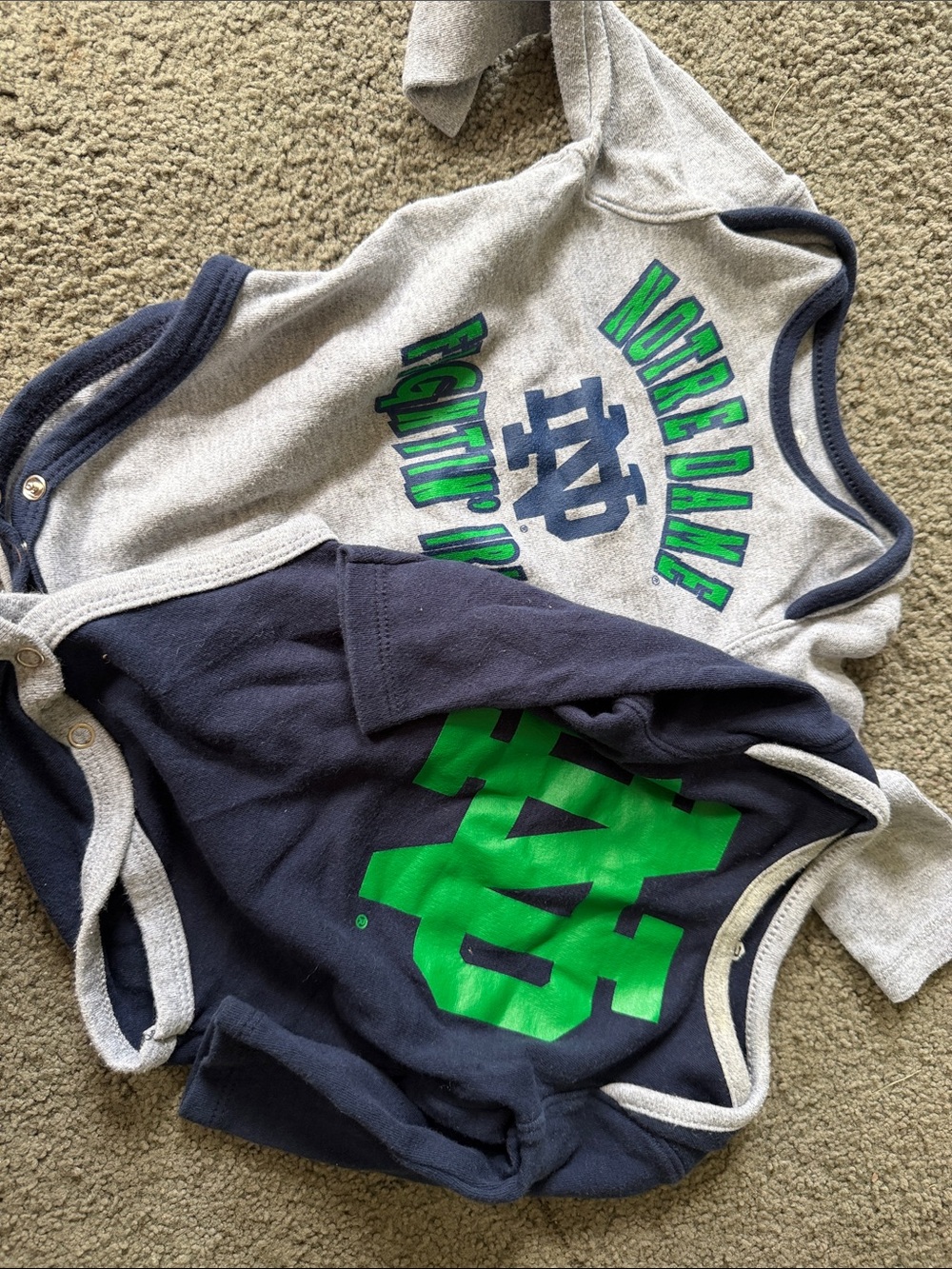 Notre Dame baby body suits long sleeve